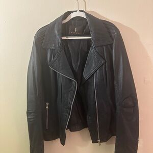 Effegi Dark Blue Genuine Leather Jacket